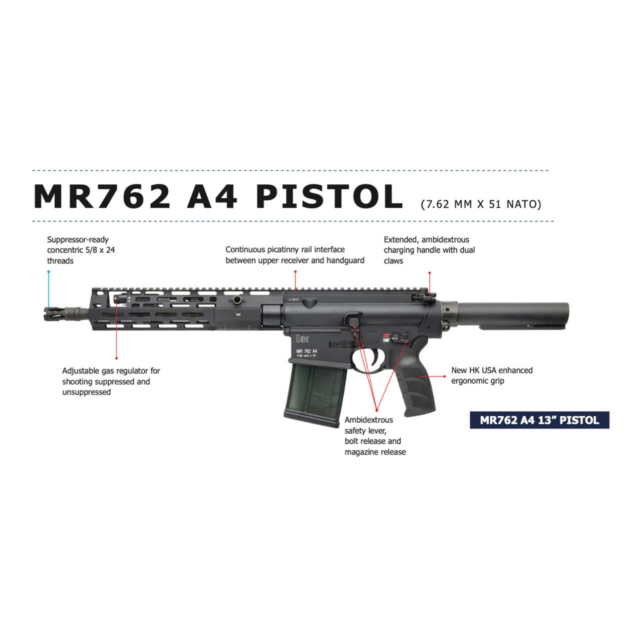 Heckler & Koch MR762 A4 Pistol