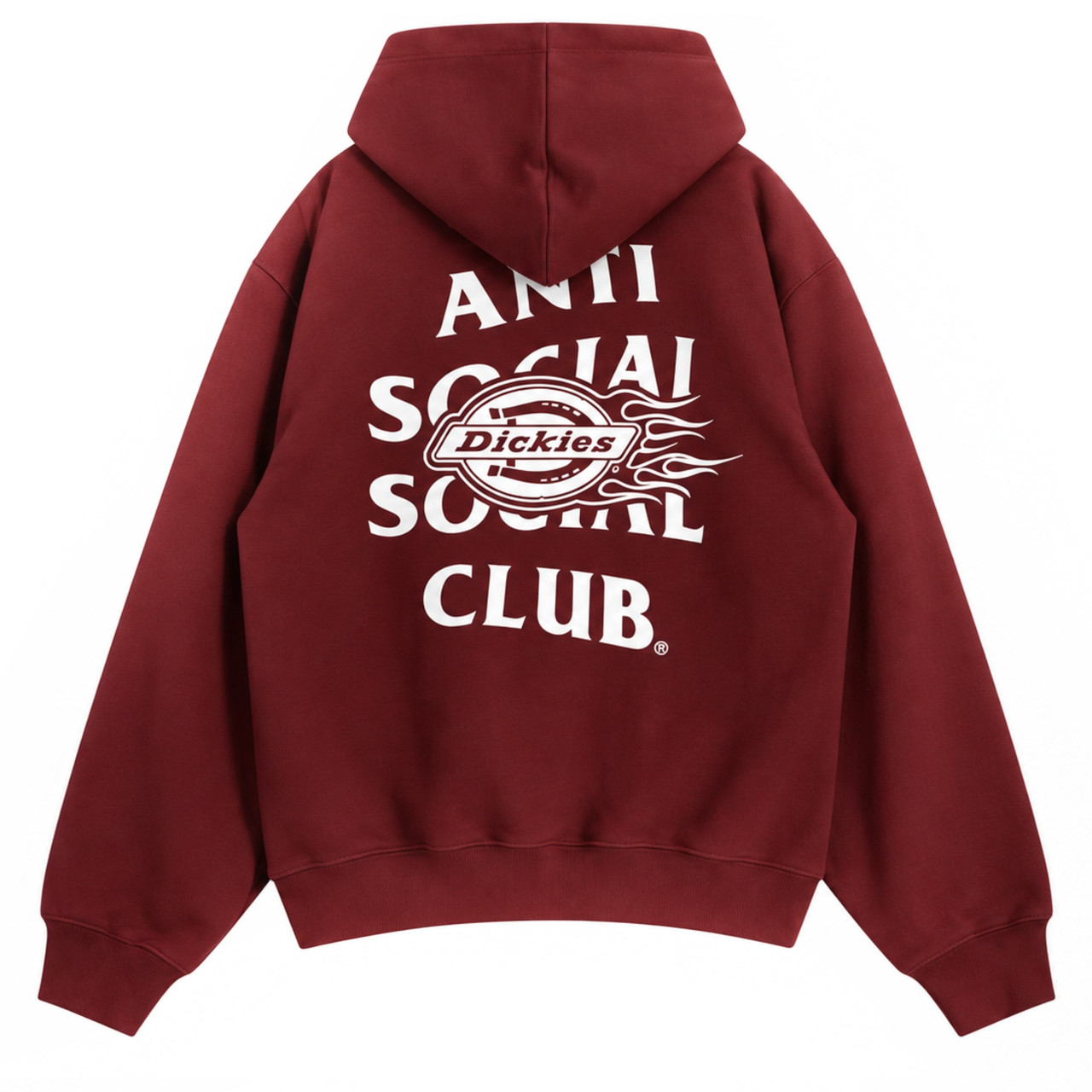 ANTI SOCIAL SOCIAL CLUB × Dickies Dickies x Anti Social Social Club Flame Hoodie, Burgundy
