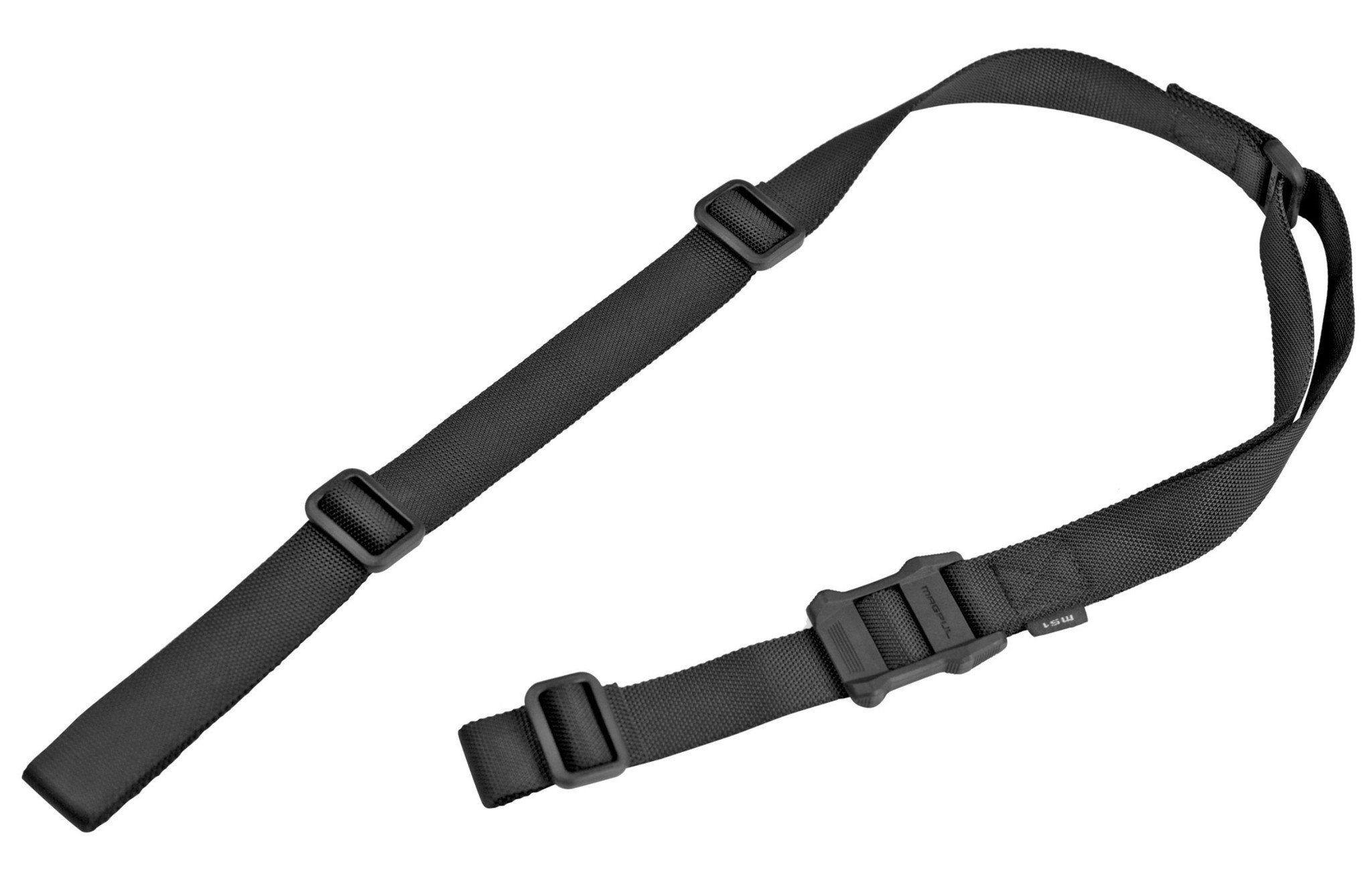 The MS1 Sling is the most versatile addition to the Magpul line of rifle slings. This sling system starts as an optimized, dedicated two-point sling that serves equally well in a one-point role when using optional adapters. Built around our MS1 slider, this system provides rapid adjustments to either lengthen or shorten the sling with no slipping once set, and no tails, loops, or other potential snag hazards. In a two-point role, the MS1 allows easy shoulder transitions, rapid adjustability for hands free rifle carry and shooting support from various positions. The MS1 system also has a series of adapters that are sold separately and based on the MS3 and MS4 slings. By adding the appropriate adapter (available with Paraclip or QD Sling Swivel) for the sling, you can easily add one-point functionality to your MS1. In testing, the sling had to survive tens of thousands of cycles in wet, dry and sandy conditions, static load testing without slippage for 72 hours and weighted six foot dynamic drop tests. In addition to the controlled lab tests, we also swam it, jumped it, hunted with it, hiked into the mountains with it, and most importantly shot with it in a variety of rugged field conditions. The MS1 Sling is made entirely in the USA, and is fully Berry Amendment compliant.