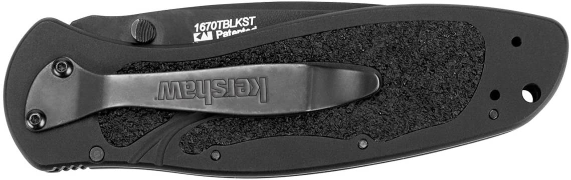 The Tanto Blur offers all the great grip advantages of the other Blurs on the force, but this one offers tactical styling with a modified tanto blade with partial serration.

With its angled shape, the tanto blade provides additional piercing power to penetrate tough materials. The unique shape puts more steel behind the point to support its piercing tasks. We’ve also found that the short front edge is particularly handy for opening boxes. For razor sharpness, Kershaw hollow grinds the edge. Then for additional versatility, Kershaw added partial serration to the blade, giving you a great tool for cutting through materials such as webbing or rope.

All this makes the Tanto Blur a good choice for situations in which you’re going to need to make an impact on your environment. In an emergency, could be a real lifesaver. The Tanto Blur’s blade is built of high-performance Sandvik 14C28N stainless blade steel for corrosion resistance and hardness. The black DLC (Diamond-Like Carbon) coating provides additional extra corrosion resistance and is non-reflective. Black anodized aluminum handles of durable 6061-T6 aircraft aluminum with sure-grip Trac-Tec inserts complete the Tanto Blur’s discrete, matte look.