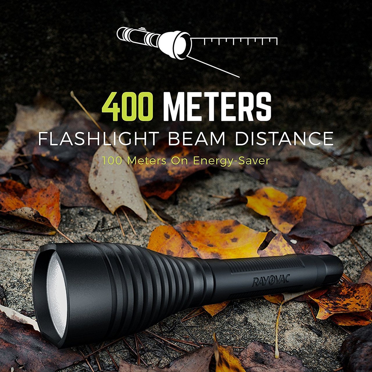 Rayovac The BEAST USB Rechargeable Lithium Flashlight 2000 Lumens