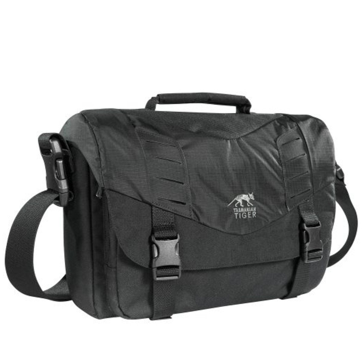 Smaller version of our Larger TT Tac Case. This is a functional civilian-look shoulder bag that is also suitable for security forces. A product in Tasmanian Tiger's civilian series. Beneath the lid is a concealed MOLLE strip for equipment. Also fitted with a removable organizer bag.

