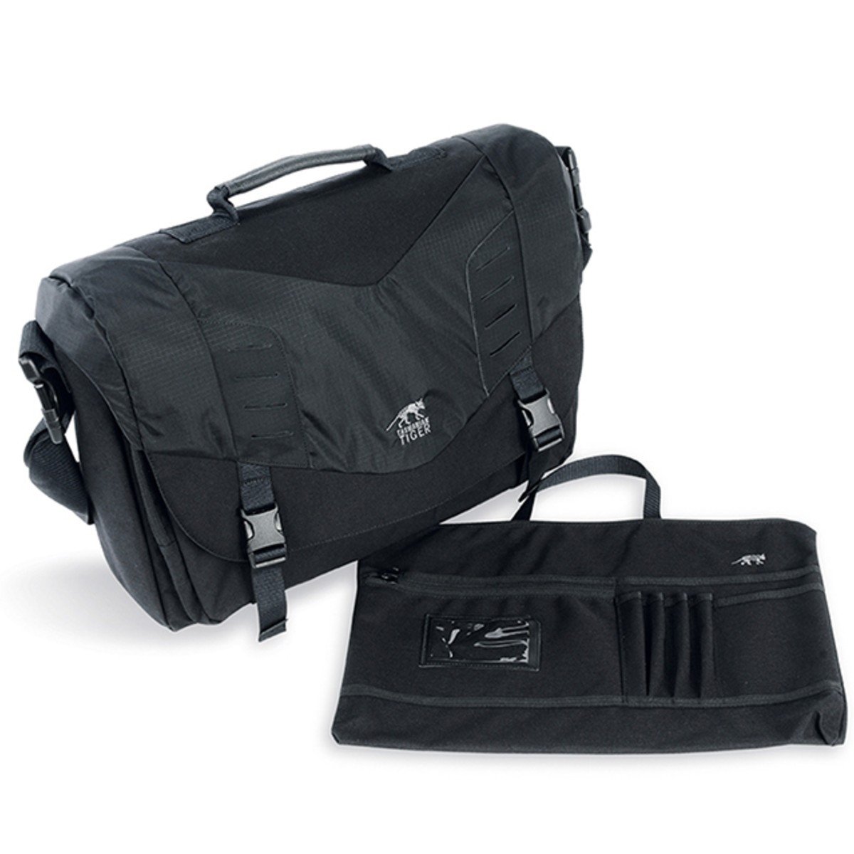 Functional civilian-look shoulder bag that is also suitable for security forces. A product in Tasmanian Tiger's undercover series. Beneath the lid is a concealed MOLLE strip for equipment. Also fitted with a removable organizer bag.

