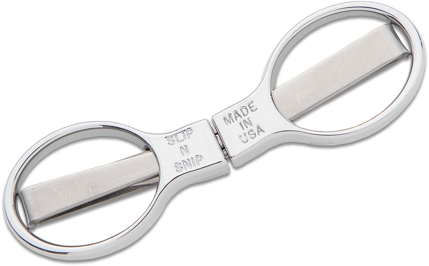 Shop with us for American made Slip-N-Snip folding scissors.
Slip-N-Snip Scissors, Inc. is the original manufacturer of folding scissors. All parts are made in the United States. Slip-N-Snip folding scissors are made of the finest materials. The handles are die cast and chrome plated. The blades are surgical stainless steel, precision machined, heat treated and hand assembled. Slip-N-Snip Scissors are great for fishing, hunting, camping, crafts, sewing, first aid, and just general everyday use!
Check out our great prices on Slip-N-Snip scissors below.