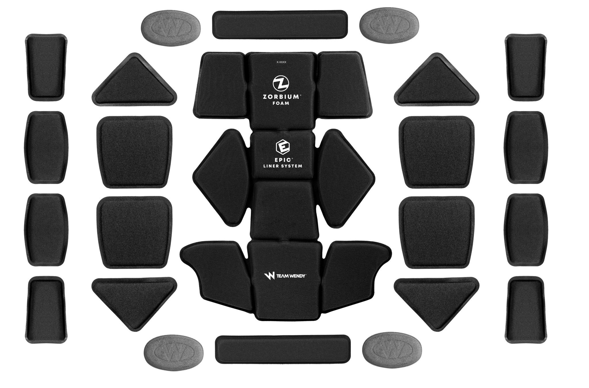 eam Wendy’s EPIC® (Enhanced Protection, Individual Comfort) Combat Helmet Liner System consists of a one-piece protective impact liner that ranges from 3/8" to 1/2" thickness (back is thicker than front). It includes 22 adjustable comfort pads in four shapes (oblong, trapezoid, tapered trapezoid and triangle) and two thicknesses (3/16-inch “thin” and 3/8-inch “thick”). The comfort pad set also includes four Ultra-Grip™ pads for added stability and two sweatbands for moisture absorption.

The EPIC® design utilizes Team Wendy's proven Zorbium® foam technology, offering leading-edge impact protection without adversely affecting weight or heat dissipation. EPIC® fits all standard ground combat helmets. VELCRO® brand hook disks not included.