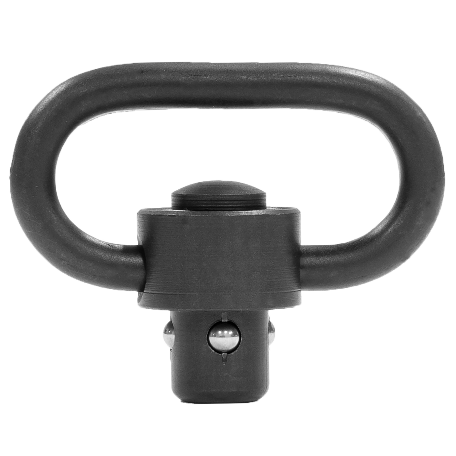 Black Nitride 1.25" Heavy Duty Push Button Swivel. All steel construction, Extremely durable finish, Tension tested for heavy loads, 1-1/4" Loop