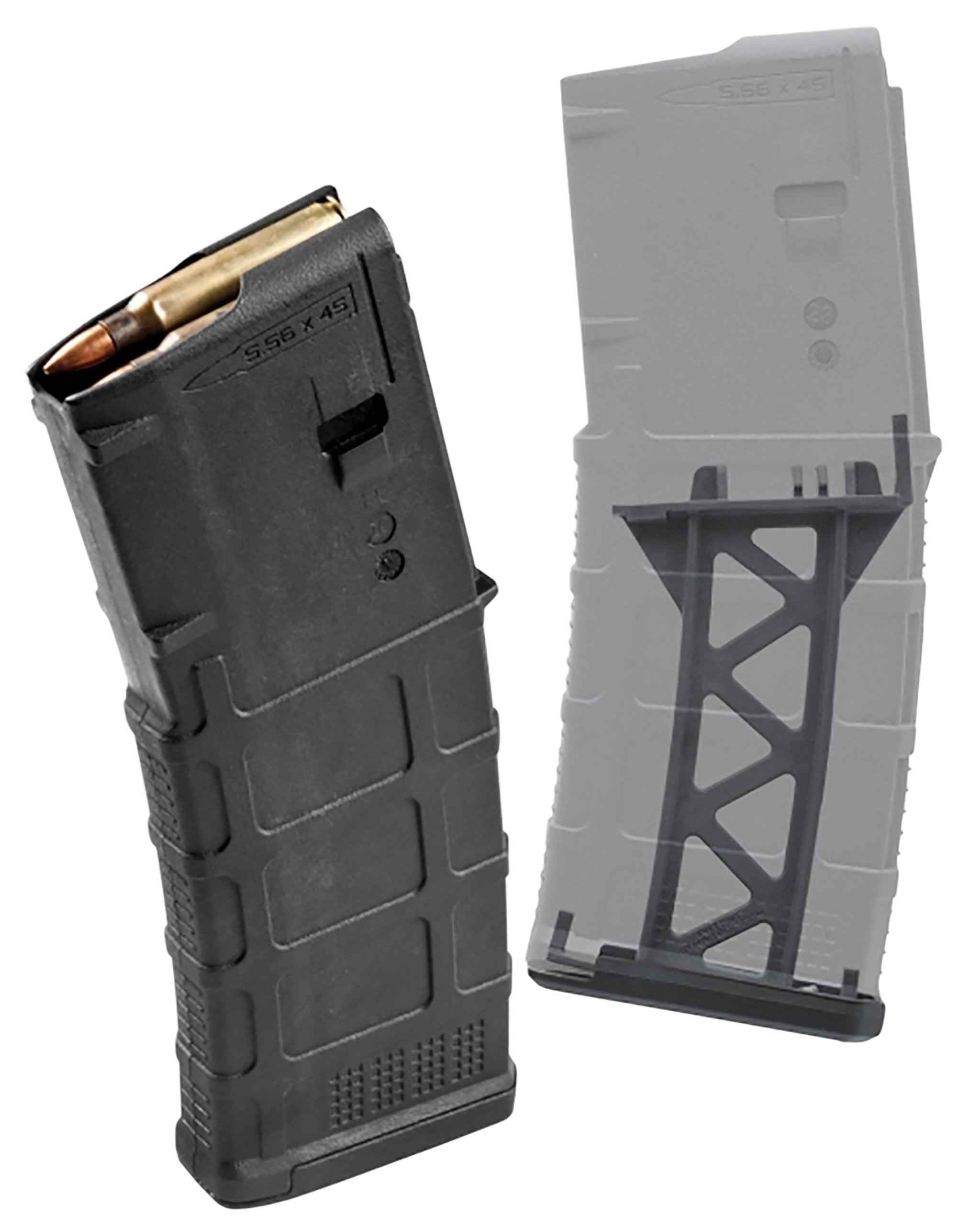 The PMAG 10/30 AR/M4 GEN M3 is a polymer magazine for AR15/M4 compatible weapons. It was designed for users who reside in areas with magazine capacity restrictions but desire a standard 30-round magazine form. Built in-line with our other PMAGS, the PMAG 10/30 provides the same next-gen impact and crush resistance, constant curve geometry, and long-life stainless-steel spring to ensure smooth feeding. Weve added a proprietary lock plate that reduces the maximum capacity to 10 rounds, and its permanently secured by an aluminum rivet. A lock plate tab that's clearly marked for capacity is also included. With the standard 30-round magazine form, the PMAG 10/30 maintains mag pouch compatibility while complying with local restrictions. ***Not designed or intended to be modified in any way.Made in the USA.