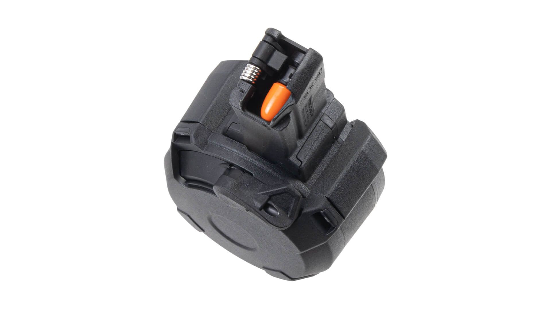 Lightweight but incredibly strong, Magpul's PMAG D-50 MP is a highly reliable, 9x19mm Parabellum, 50-round drum magazine for HK94/MP5 large-format pistols and pistol caliber carbines.It's unique drum configuration keeps the height of the magazine manageable, allowing for prone firing and easier storage. For easy loading, it includes a ratcheting loading lever that removes tension from the internal spring. They've also included a rounds-remaining rear window, a high-visibility follower and a capacity indication roller.