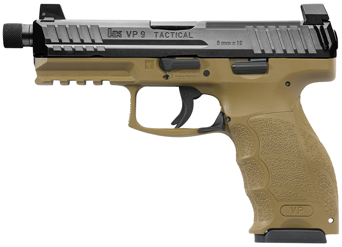 Heckler & Koch VP9 Tactical Full Size 9mm Pistol w/ Threaded Barrel & Push Button, Limited Edition Color