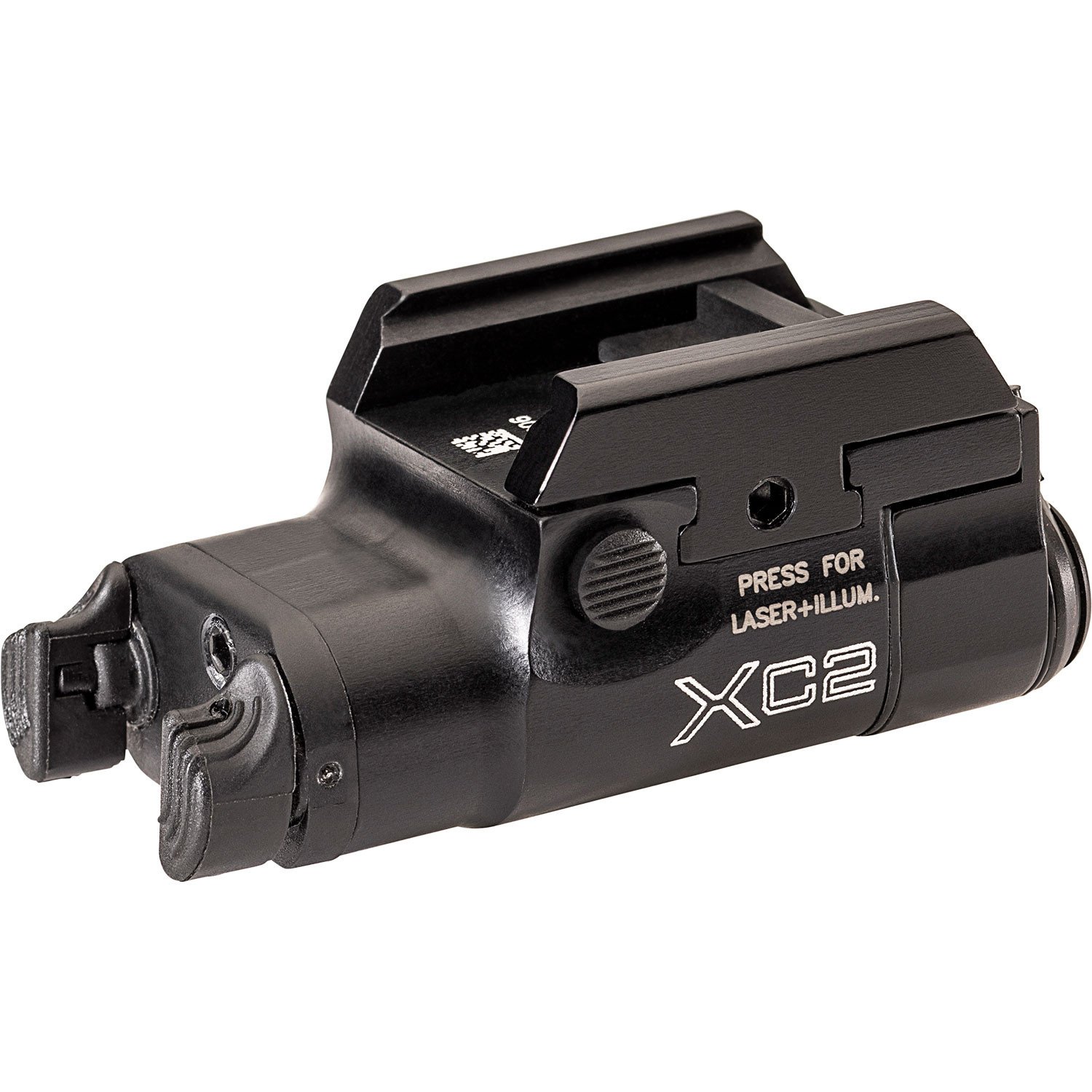 The XC2-B is SureFire’s laser-equipped, concealed carry handgun WeaponLight, and is available  with a high-visibility green laser in addition to the venerable red laser option. The XC2-B allows concealed-carry users an effective way of identifying threats and acquiring targets.  Whether you choose the green or red laser option, the laser is easily visible, allowing you to get on target quickly without using your sights. Once zeroed, the laser rarely needs re-zeroing, thanks to a proven windage and elevation adjustable laser carriage and a robust rail clamp mount that will not shift under the effects of recoil.   It delivers 300-lumens from a single rechargeable AAA battery, and its proprietary precision-engineered smooth parabolic reflector projects a beam with a focused hot spot for mid-to-long range illumination along with a corona of diffused light optimized for situational awareness in the near field. Ambidextrous switching provides both momentary- and constant-on activation options. We’ve constructed the XC2-B’s robust, compact body of lightweight, strong aerospace aluminum, then Mil-Spec hard anodized and sealed it to repel the elements. Measuring less than 2.5 inches long and weighing just 2 ounces, the XC2-B provides a crucial advantage you need if you should face a threat in low-light conditions