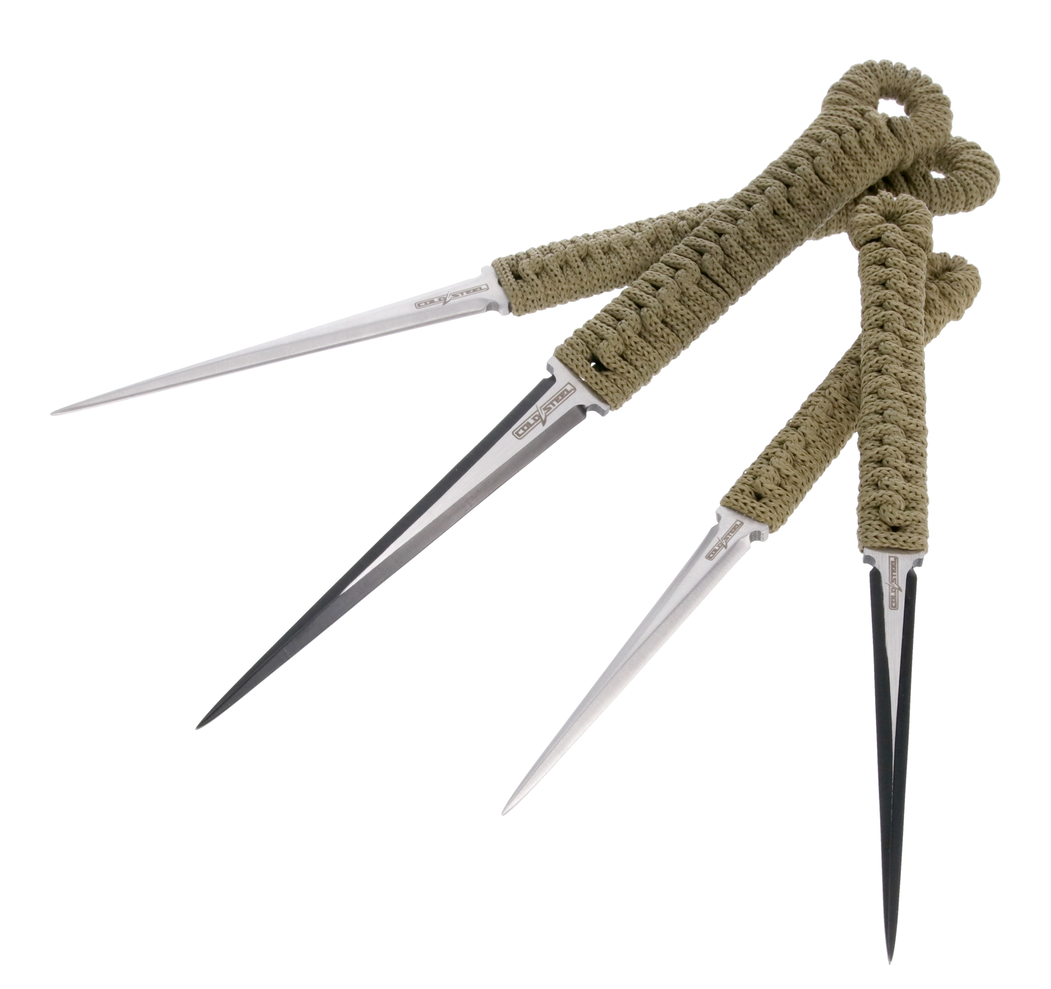 old Steel Throwing Spike 4-Pack, 5" and 8" Overall, Nylon Pouch - CS-TH-SPK4PK