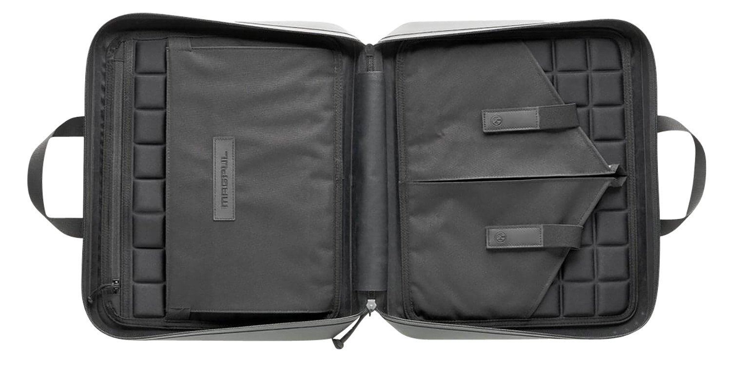 The DAKA Double Pistol Case is a large-format carrying case designed to secure and protect your firearms. The discrete, semi-rigid, double pistol case includes two large carrying handles, making it perfect for transporting and storing all sizes of pistols and their magazines.

The two internal panels are lined with a snag-free, protective EVA foam liner that adds a layer of security and a barrier against damage. On the left panel, there are two large pistol sleeves that can accommodate subcompact, compact, and full-size pistols. Each pistol sleeve has its own retaining strap that can stretch to accommodate a variety of pistol sizes. On the right panel, there are eight magazine retention bands and a large outer panel pocket to protect your pistols from contacting your magazines and causing damage. An additional zippered pocket can also be used to store documents, small tools, or cleaning items.

Constructed of durable DAKA material and featuring a water-resistant YKK® AquaGuard® zipper, a 550 paracord zipper pull, and a pull-tab that doubles as a carabiner pass-through, the DAKA Double Pistol Case is rugged, water-resistant, and the perfect storage solution for those times when one pistol is not enough.