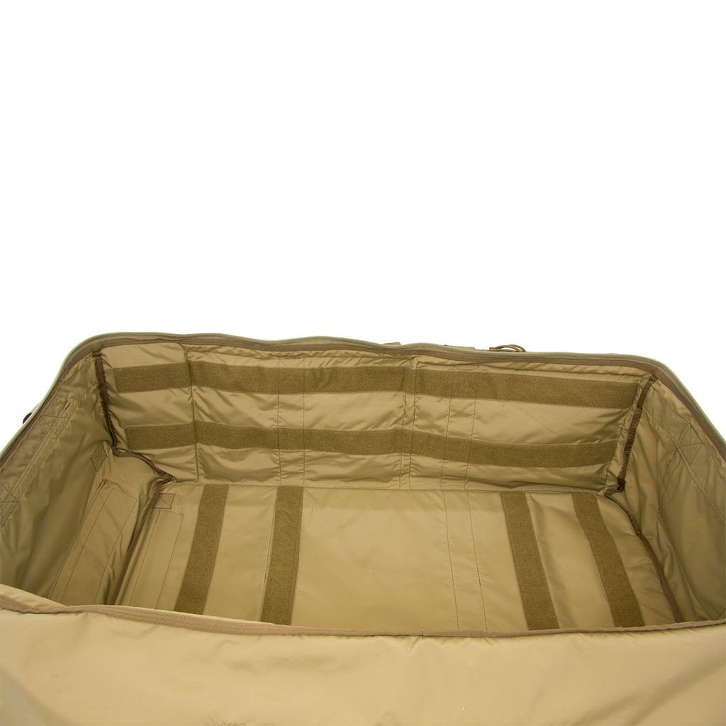 TAG’s® Advanced Loadout Bag is the largest and one of the most sophisticated pieces of gear TAG manufactures. Built from the ground up and designed for large gear load outs needed for overseas deployments. TAG’s Advanced Loadout Bag is made with 1000 denier fabric for durability, water repellent, and abrasion resistance. Inside the bag there are 5 tear out bags that have hook and loop attachments so they can be stuck in place with in the bag. 2 large bags attach to the fl oor of the bag and 3 small ones that Velcro® to the back wall of the bag.

