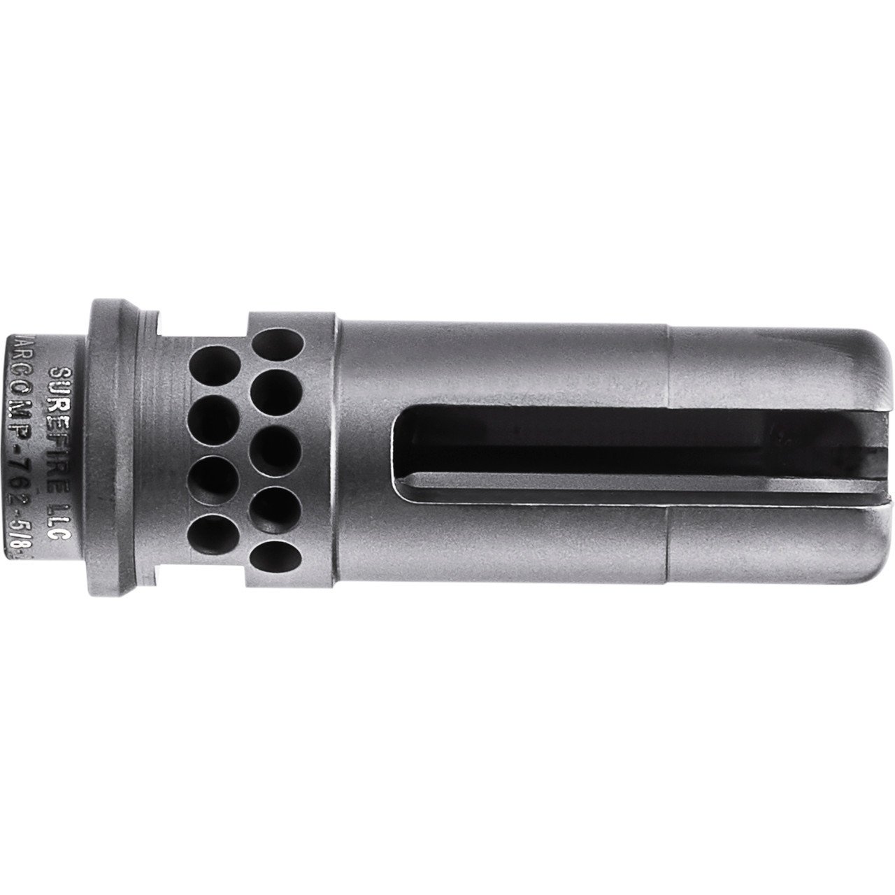 SureFire WARCOMP7625824 Warcomp QD Flash Hider 30 Cal (7.62mm) 5/8"-24 tpi, Open Tine 3-Prong, Ported Black Stainless Steel for AR/M4-Platform SOCOM Suppressor Compatible