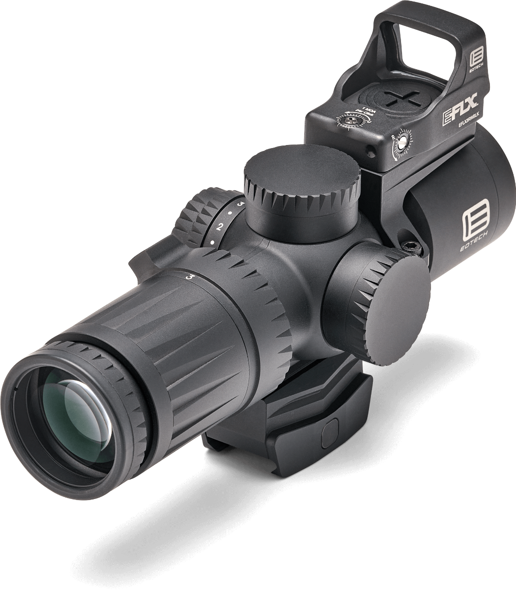 Vudu 3-9x32 Riflescope Only The super short Vudu® 3-9x32 riflescope might just be the perfect optic. The housing is constructed of aircraft-grade aluminum to be compact, lightweight and incredibly durable. This second focal plane design comes in at 6.8” and is fog, water, and shock resistant. The turrets offer ¼ MOA adjustments and are both capped for protection. A rotary dial provides an illuminated reticle with 10 brightness settings and the CR2032 battery provides roughly 300 hours of operation. The unique design provides an integrated base that is also compatible with any aftermarket mini-ACOG® mounts.