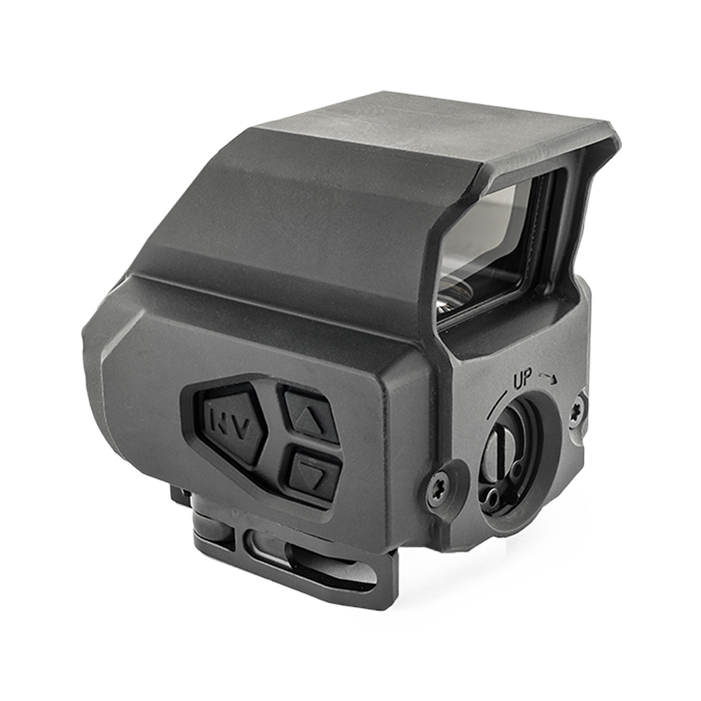 The MEPRO TRU-VISION™ electro-optical MIL- SPEC red dot
sight is shockproof, waterproof, and durable. Its short-length,
compact, and lightweight design addresses the need for
co-mounting multiple tactical devices (magnifiers, laser pointers, etc.)
on your Picatinny rail. Energy-efficient, it provides thousands of
operating hours from a single CR123 battery.
The MEPRO TRU-VISION™ also features an automatic brightness
control system that enables clear visibility of the red dot in any
lighting condition. If the user chooses to manually control the reticle
brightness level, there are 16 brightness settings (12 daytime,
4 nighttime (NVG/)) allowing the user to adjust to any lighting
condition they may encounter.