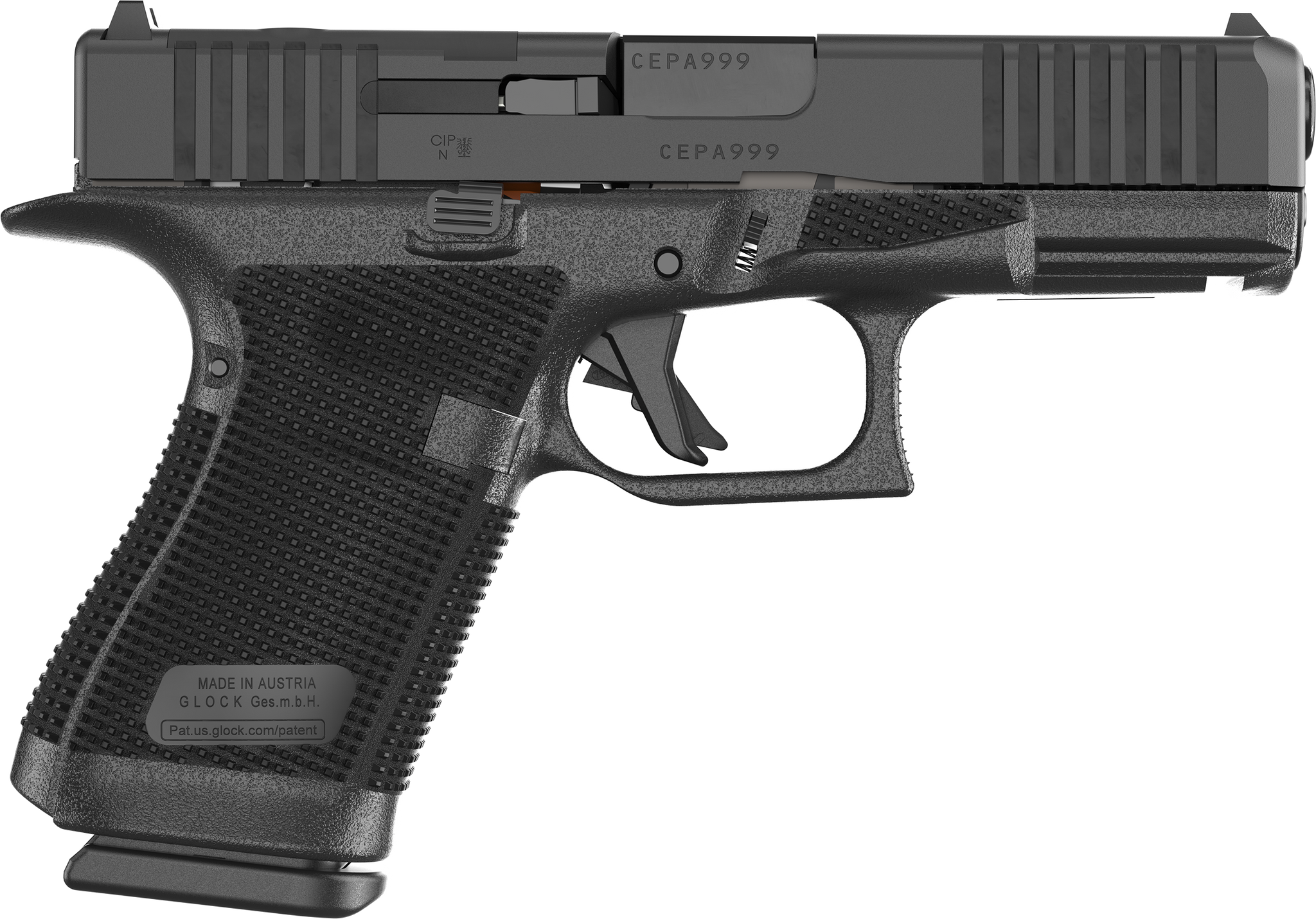 The 6th Generation of Glock pistols delivers enhanced ergonomics for increased usability and comfort with a unique optic ready system. The Gen6 pistols features an optic ready system; ergonomic frame with palm swell; extended thumb rest; enlarged beavertail; slide serrations are angled deeper into the slide to make the surface engagement more tactile for slide manipulations; grip texture combines 2 textures into one to create the perfect blend of performance and comfort on an extended surface area; flat faced trigger design comes standard and maintains the Safe Action System for uncompromising safety and reliability. The undercut trigger guard and the reduced distance from the frame to the trigger allows for a higher grip and easier reach for a variety of users. Includes three optic plates that allow various optics to be screwed directly into the slide.