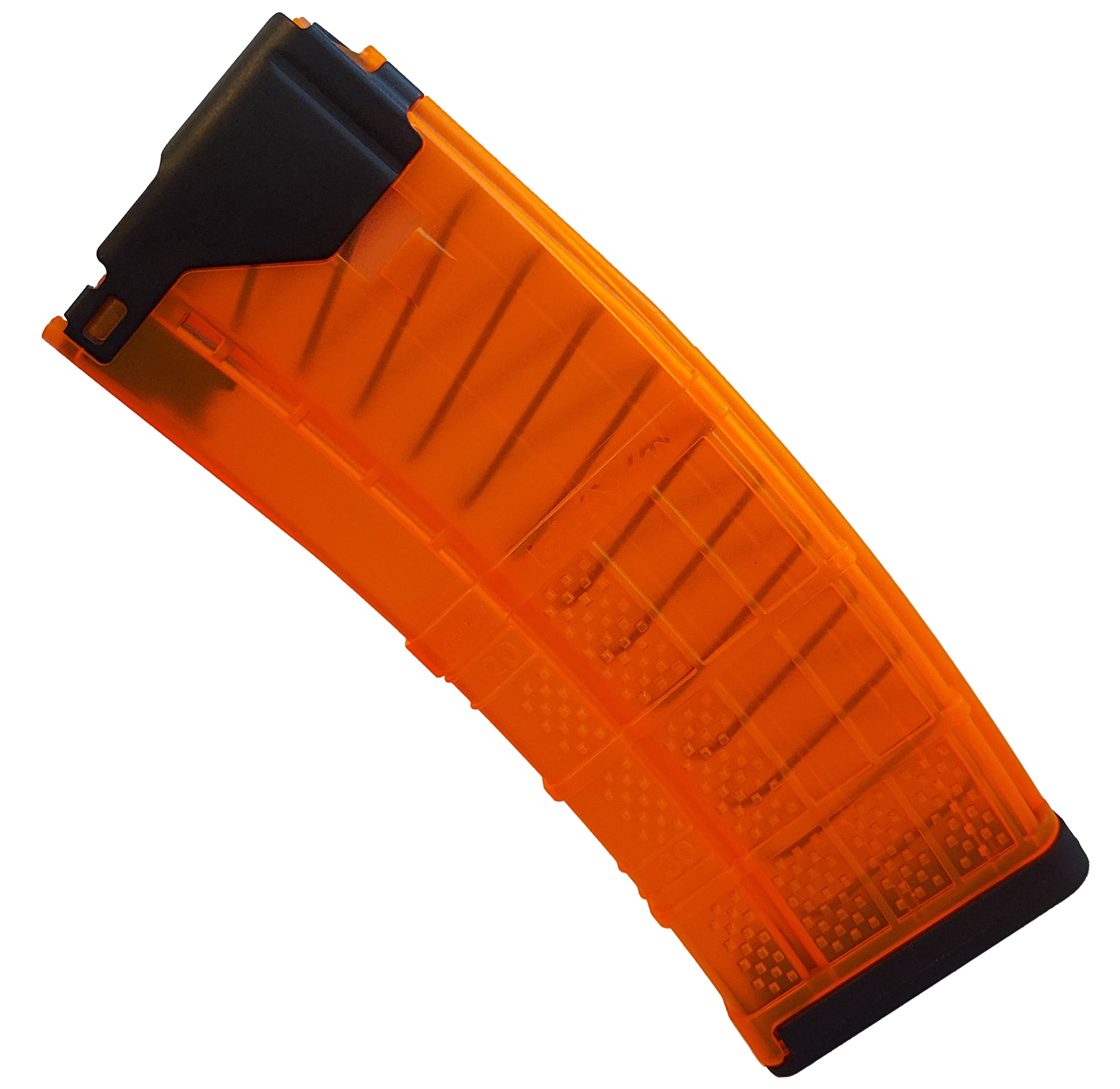 The Lancer Systems L5 AWM Magazine is a polymer and steel hybrid that combines the best features of each material. The one-piece steel feed lip unit is permanently fixed to the polymer body. The steel is hardened so the dimensions will not change in long term storage or rough use.

The PTFE coating ensures the steel will not rust. The polymer body is designed with an internal dimension that is a constant curve, combined with a no-tilt follower for maximum reliability in feeding 5.56x45mm NATO ammunition. The steel feed lip assembly and the polymer body are corrosion and chemical resistant. The floor plate slides off similar to a USGI magazine for cleaning and maintenance.