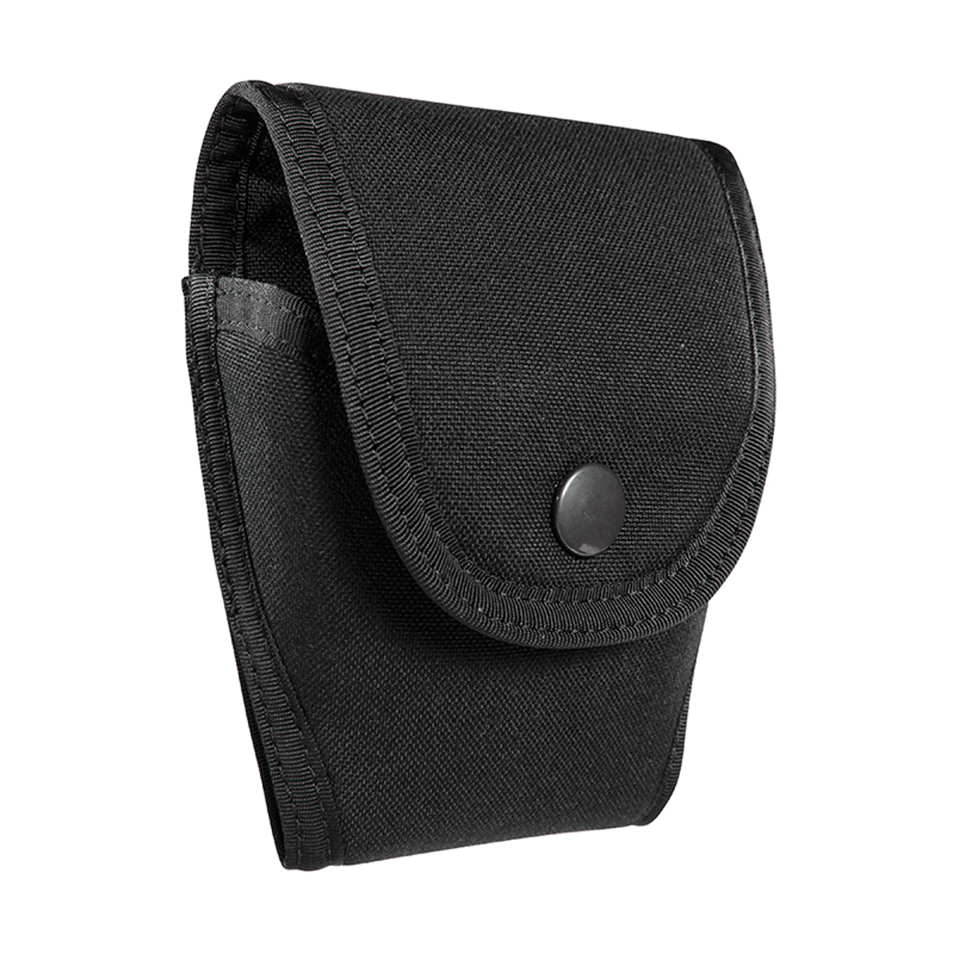 The Tasmanian Tiger Cuff Case Closed MK II is a closed top design to be used on a belt holster for handcuffs. The handcuffs are secured by a flap with a snap fastener. There is small pocket for the key. The Cuff Case Closed MK II fits 2.15in/55mm width belt with a hook-and-loop closure. (BELT NOT INCLUDED)