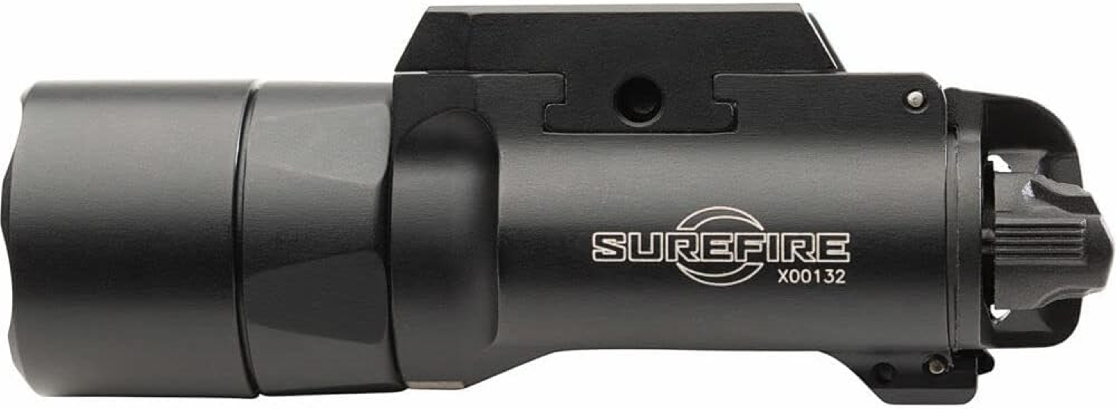 Surefire, X300 Turbo, Weaponlight, White LED, 650 Lumens, 66,000 Candela, Fits Picatinny and Universal, Thumbscrew Attachment, For Pistols, Matte Finish, Black, 2x CR123 Batteries Included