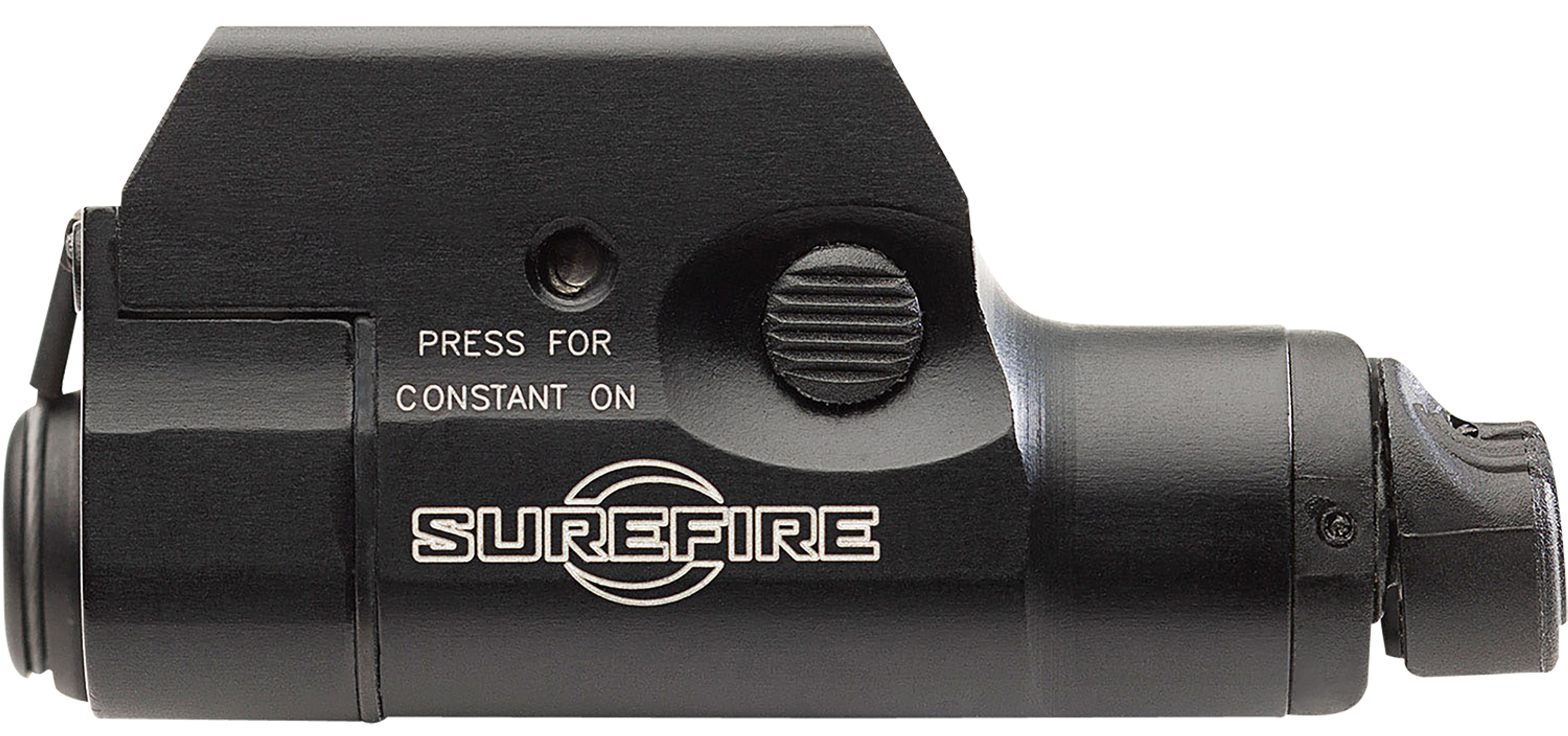 Surefire XC1 Compact Weapon Light LED with 1 AAA NiMH Rechargeable Battery Aluminum Black. Surefire XC1 Compact Weapon Light LED with 1 AAA NiMH Rechargeable Battery Aluminum Black. The Surefire XC1 Compact Weapon Light was specially developed to equip compact railed handguns with a source of tactical white light, essential for concealed-carry and other applications. A special multi-faceted reflector shapes the high-performance, recoil-proof LED’s light into Surefire's wide, smooth MaxVision Beam, which is ideal for closer-range identification of threats and situational awareness because this useful beam is also optimized for human vision.

The XC1’s robust but compact body is constructed of lightweight, strong aerospace aluminum hard anodized with a durable Mil-Spec finish, making the XC1 plenty rugged enough for everyday carry. Measuring less than 2.5 inches long and weighing in at under two ounces, the rechargeable AAA powered XC1 won’t weigh down a handgun, either.

Ambidextrous switching provides both momentary- and constant-on activation options. Momentary-on activation is achieved by placing your support hand thumb on top of either of the two rear downward-activated switches and pushing down. The XC1 will stay in momentary mode for as long as either toggle switch is depressed and held in the on position beyond a fraction of a second. Constant-on activation is achieved by quickly tapping either one of the momentary switches. To turn off the constant on mode, quickly touch and release either toggle switch. It can also be achieved by using your support hand to push the center crossbar switch from left to right.

Features

Lightweight and ultra-compact; ideal for concealed-carry use
Securely attaches to most Universal-rail-equipped handguns
High-performance LED generates 300 lumens of tactical-level light
Improved constant-on activation by tapping either one of the momentary switches. To turn off, simply tap either one of the momentary switches again
Integrated ambidextrous momentary- and constant-on switching
High-strength aerospace aluminum body is hard anodized with a Mil-Spec finish for extreme durability
Rechargeable AAA NiMH battery (included); accessed from front-facing battery compartment
Gasket sealed; weatherproof
Surefire