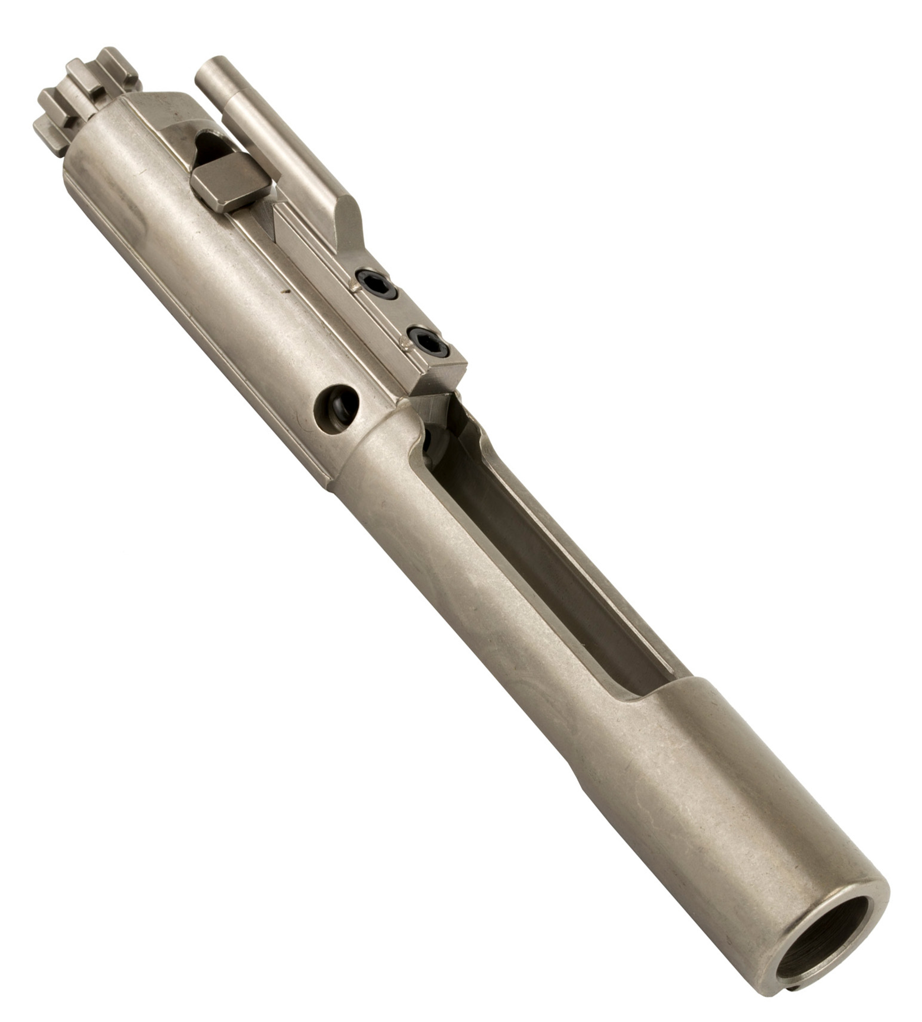 FailZero, Bolt Carrier Group With Hammer, Completely Assembled, EXO Coated, Fits AR-15, Nickel Finish. This Bolt Carrier Group (BCG) comes fully assembled and ready to drop into most mil spec AR15 upper receivers. All critical parts are coated with EXO Nickel Boron technology that provides permanent dry lubricity, extreme durability and increases both wear and corrosion resistance.