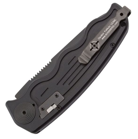 SOG ST-13 Mini AUTOMATIC Knife 3.75" Tanto Serrated/Plain Edge