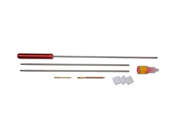 3PS-36-17 - 3 Piece 36" Length .17 Cal. Cleaning Kit

The Pro-Shot Cleaning Kit 3 Piece Stainless Steel 177 Caliber 5-40 Thread is one of the best cleaning kits on the market. It includes rod, spear tip jag, bore brush, patches, cleaner and lubricant, and cleaning patches.