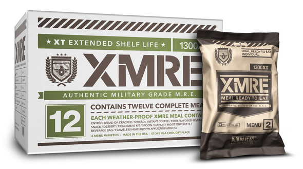 XMRE 1300XT Military Grade Extended Shelf-Life MRE's 12/Pack