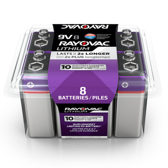 Rayovac 9-Volt Lithium Batteries 8/Pack