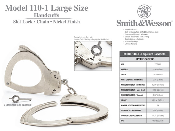 S&W Model 110 Oversized Handcuff