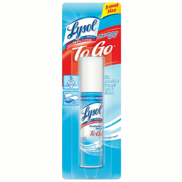 LYSOL Disinfectant Spray to Go, Crisp Linen Scent 1 oz (Pack of 12)