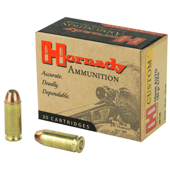 Hornady Custom 10mm 180gr XTP JHP Ammunition 20-Rounds