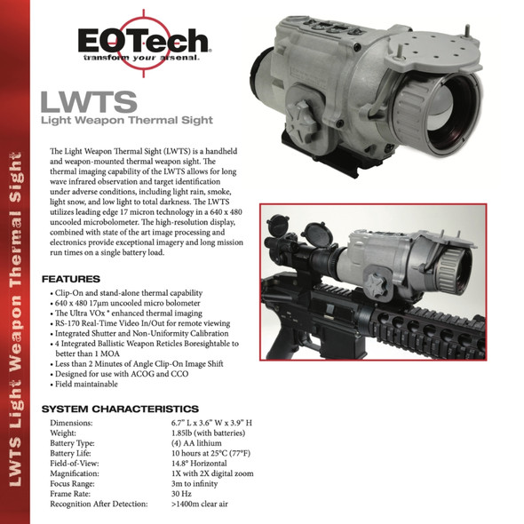 L3 LIGHT WEAPON THERMAL SIGHT (LWTS) AN/PAS-13G(V)1
