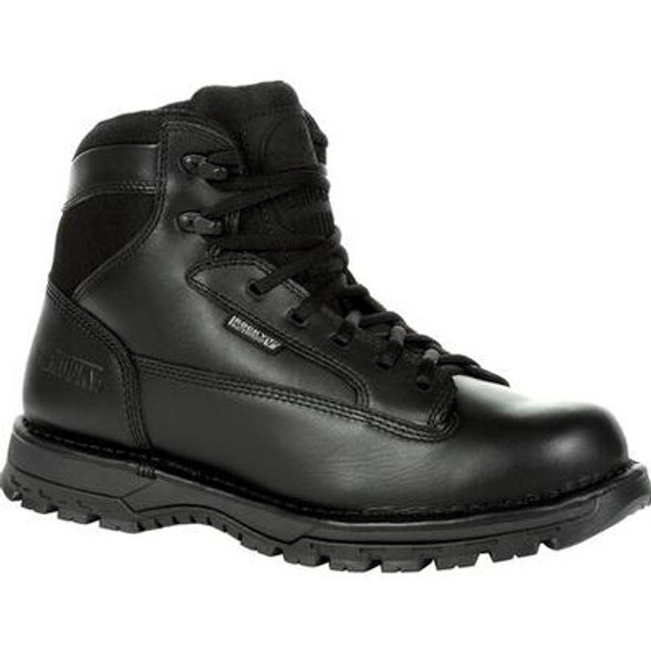 Rocky Portland 6" Black Side Zip Waterproof Public Service Boots