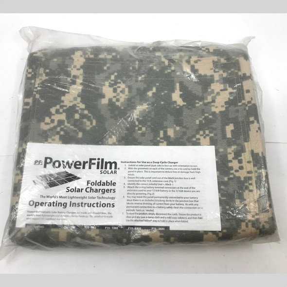 Open Box 1 Pc POWERFILM F15-3600 FOLDABLE PV MODULE - 60 WATT, 12 VOLT DC, Camo