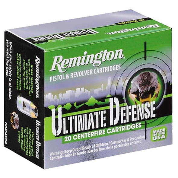 Remington HD Ultimate Defense .380 ACP 102gr JHP Ammunition 20rds