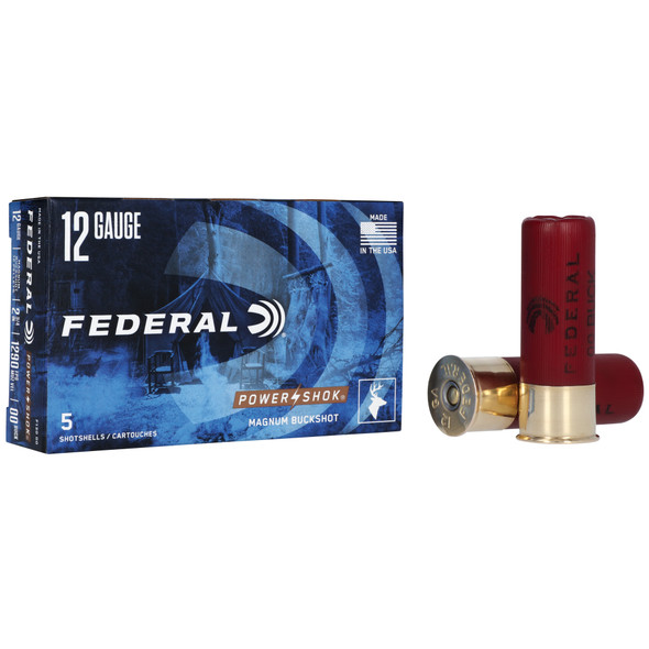 Federal Power-Shok 12 Gauge 2.75" 00 Buckshot 12 Pellets Ammunition 5rds