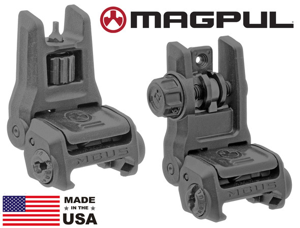 The next evolution in our MBUS (Magpul Back-Up Sight) line, the MBUS 3 incorporates the best features, strengths and value of our original MBUS and MBUS Pro Sights in a feature-packed back-up sight system.

Significantly reduced in size from the MBUS, it sits at just 0.47” high when folded, 1.38” at its widest point, and weighs a scant 25 grams with hardware. Its aesthetics are derived from the MBUS Pro, but the MBUS 3 Front Sight is constructed of our impact-resistant polymer, making it lightweight and extremely durable. Featuring the same spring-loaded technology as its predecessor, they can be deployed with an ambidextrous push-button.

The MBUS 3 Front Sight sits at standard AR-height when deployed and includes tool-less elevation adjustment of a dual width enhanced front post similar to the MBUS Pro.

The MBUS (Magpul® Back-Up Sight) is a low-cost, color injection molded, folding back-up sight. The dual aperture MBUS Rear Sight is adjustable for windage and fits most 1913 Picatinny rail equipped weapons, but is specifically tailored to the AR15 / M16 platform.

Made in the USA.