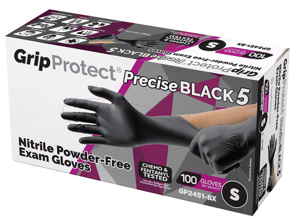 Versatility: GripProtect Precise BLACK 5 Exam Gloves can be used in multiple industries, such as health care, dental, tattoo shops, janitorial and sanitation, restaurants and food prep, and automotive/industrial.