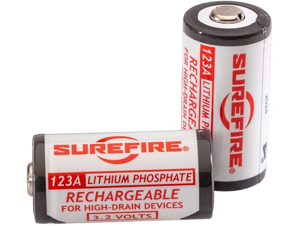 Surefire Rechargeable Battery CR123A 3.2 Volt Lithium 2-Pack with Charging Kit