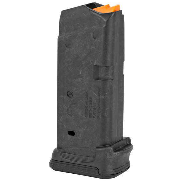 Adding capacity and control with a minimal footprint, the PMAG 12 GL9 is a 12-round magazine for the Glock 26. Building on the proven PMAG 17 GL9 and PMAG 15 GL9, subcompact Glock users gain two more rounds of capacity while adding a built-in finger groove for a full grip. Featuring grasping grooves for easy retrieval and an easily removable floor plate with paint-pen marking matrix, the PMAG 12 GL9 brings duty capacity to subcompact convenience.