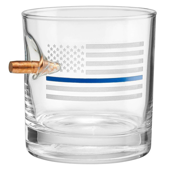 Benshot Thin Blue Line 11oz Rocks Glass