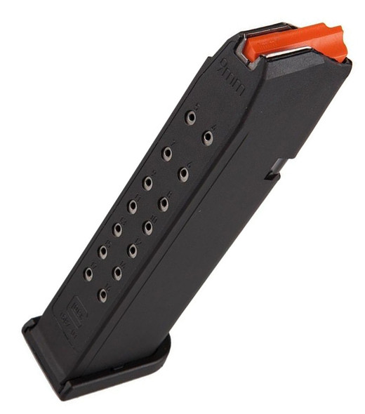 Each GLOCK magazine is constructed from a hardened steel insert encased in high tech polymer to protect the magazine and prevent deformation, even when dropped from a great height. The high quality spring and follower ensure reliable feeding from the first to the last shot.