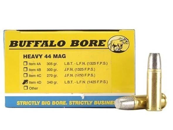Buffalo Bore .44 Remington Magnum +P+ 340gr LFN Ammunition 20-Rounds 