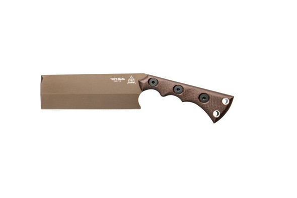 Tops Nata Cleaver Fixed Blade Knife 6.5" Plain Edge