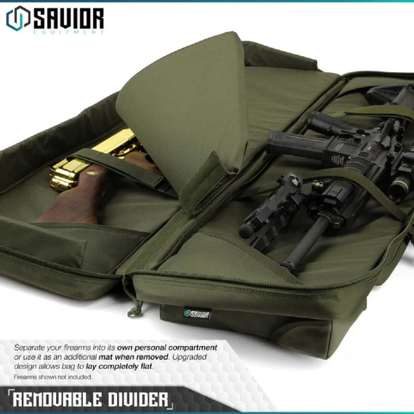 SAVIOR EQUIPMENT Urban Warfare Double Rifle Olive Drab Green Bag Suitable for Rifle Shotgun with Backpack Strap 42" Long (RB-4212DG-VER2-OG)