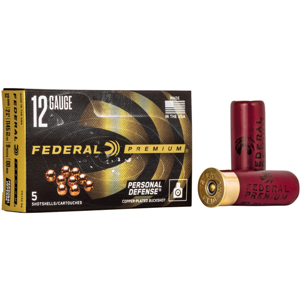 Federal Personal Defense 12 Gauge 2.75" 9 Pellets 00 Buck Shot Ammunition 5rds