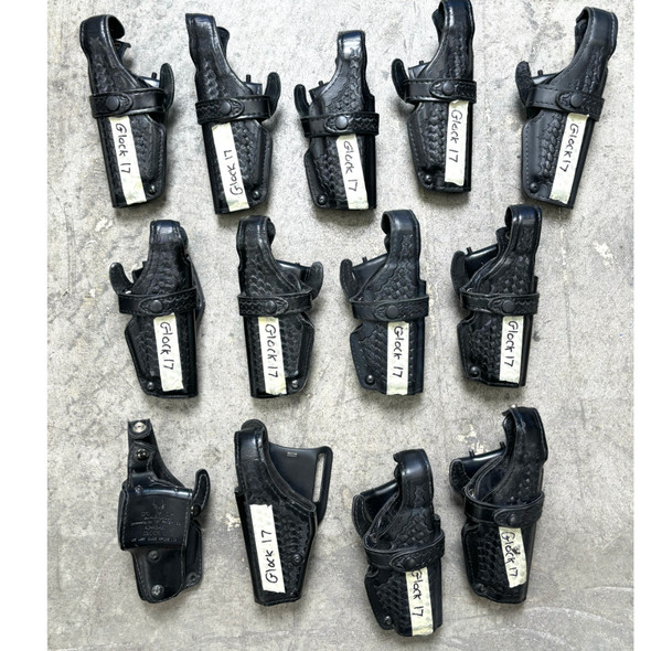 Lot of 13pc Glock 17, Basketweave Duty Holster ,Police Trade