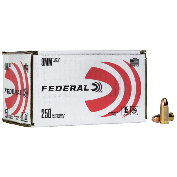 Federal Champ 9mm 115gr FMJ Ammunition 250-Rounds